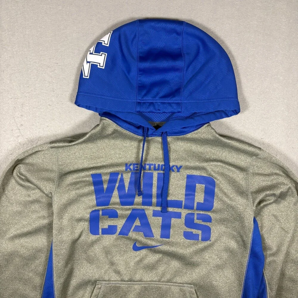 Nike Therma-Fit Kentucky Wildcats Pullover Hoodie Men's S Grey Blue White